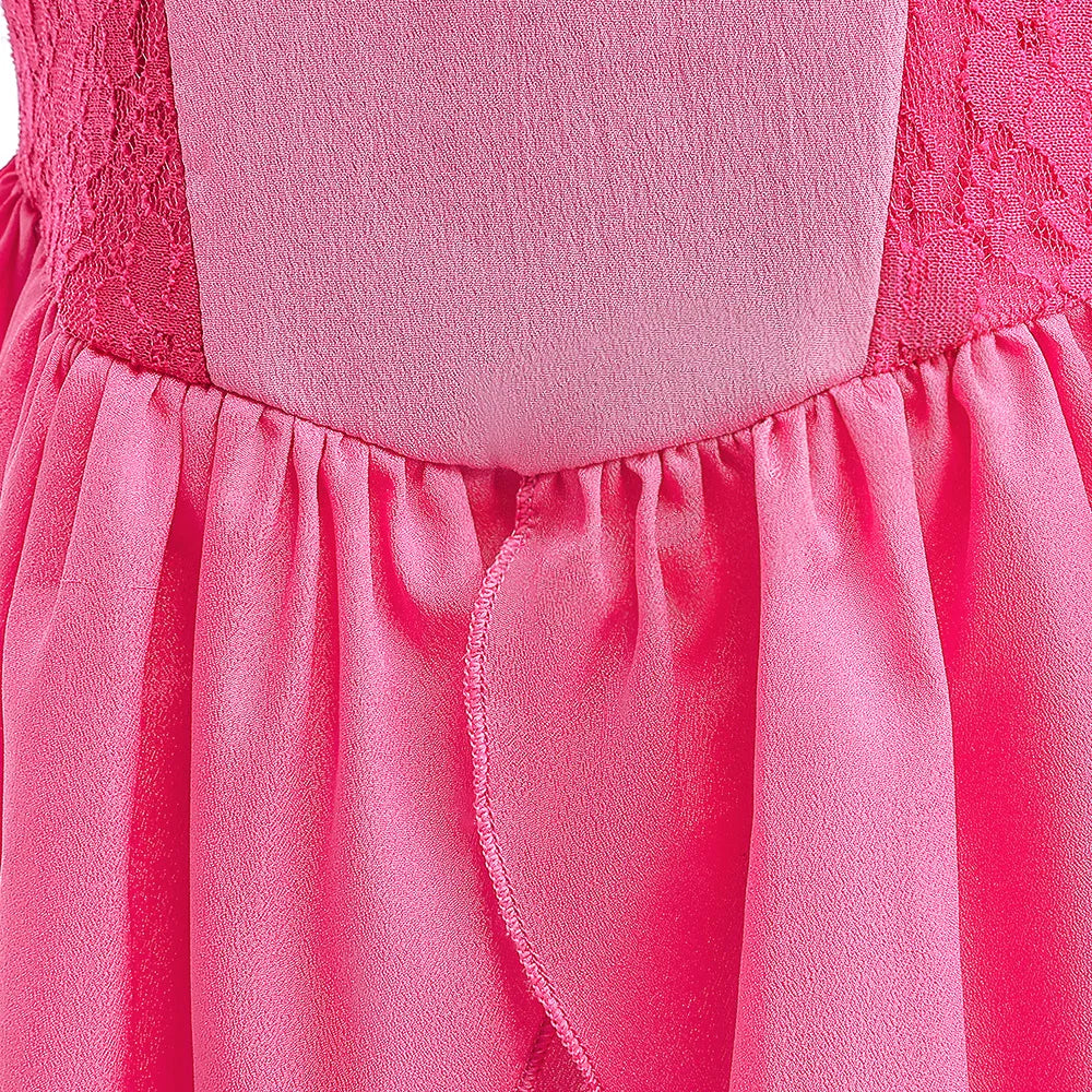 Fancy Peach Princess Cosplay Costume For Girl Carnival Halloween Costumes Birthday Party Stage Performace Prom Dress Kids Clothe