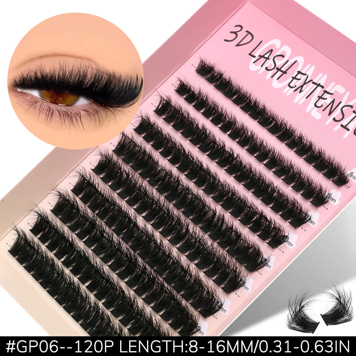 GROINNEYA DIY Eyelashes Cluster Lashes Lash Extension Natural Soft 100% Handmade Mink Lashes Reusable Makeup