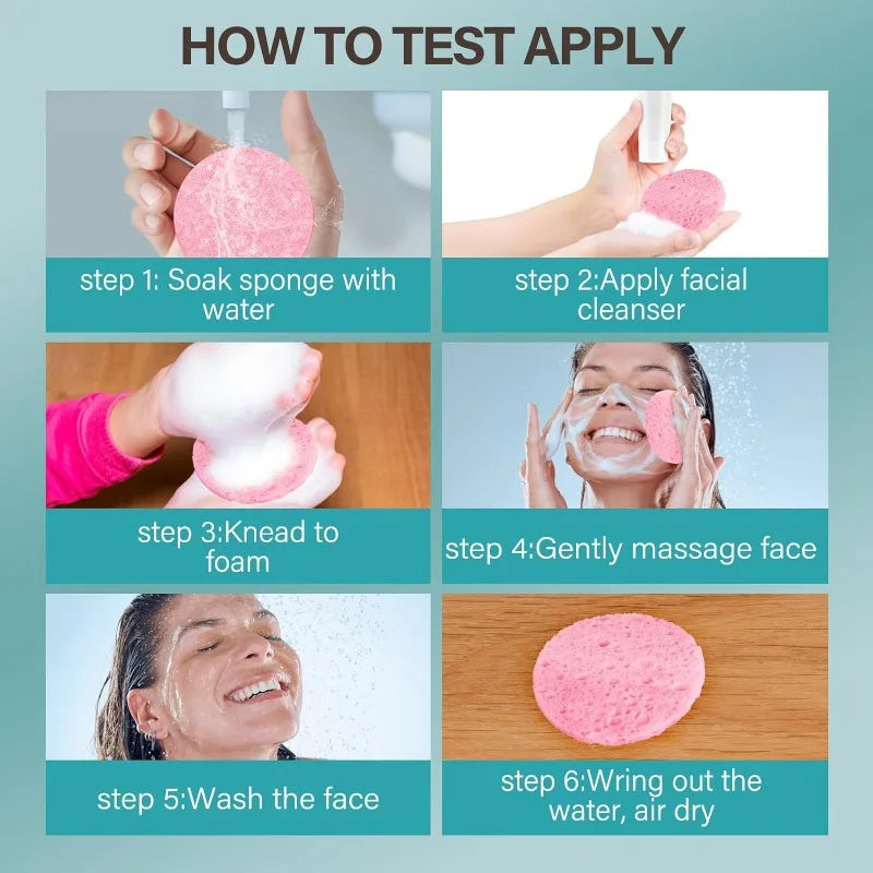 1-50PCS Compressed Wood Pulp Facial Sponges Flower Shape Exfoliating Face Cleanser Pads Makeup Remover Skin Care