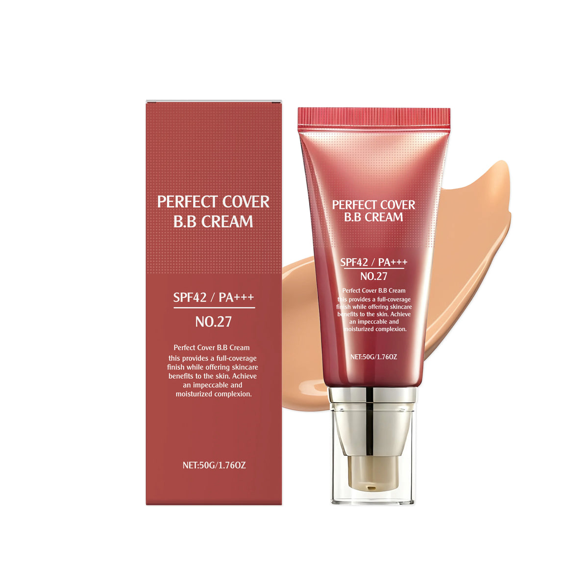 Perfect Cover BB Cream Full Coverage Oil Control Brighten Skin Tone Fading Blemishes Lightweight Natural Makeup Face Concealer