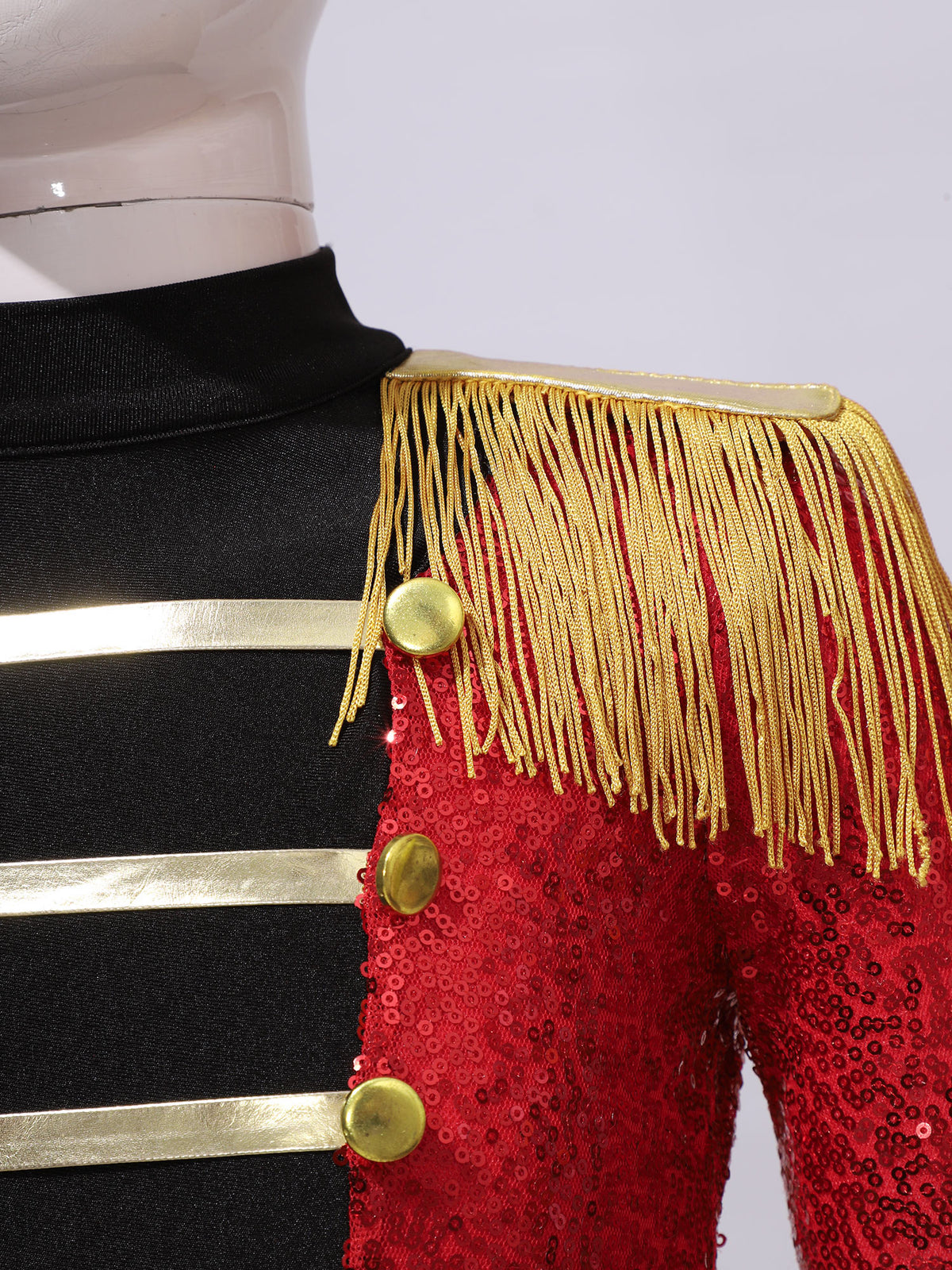 Kids Girls Halloween Circus Ringmaster Magician Costume Carnival Party Lion Tamer Cosplay Long Sleeve Sequins Leotard Dress Tutu