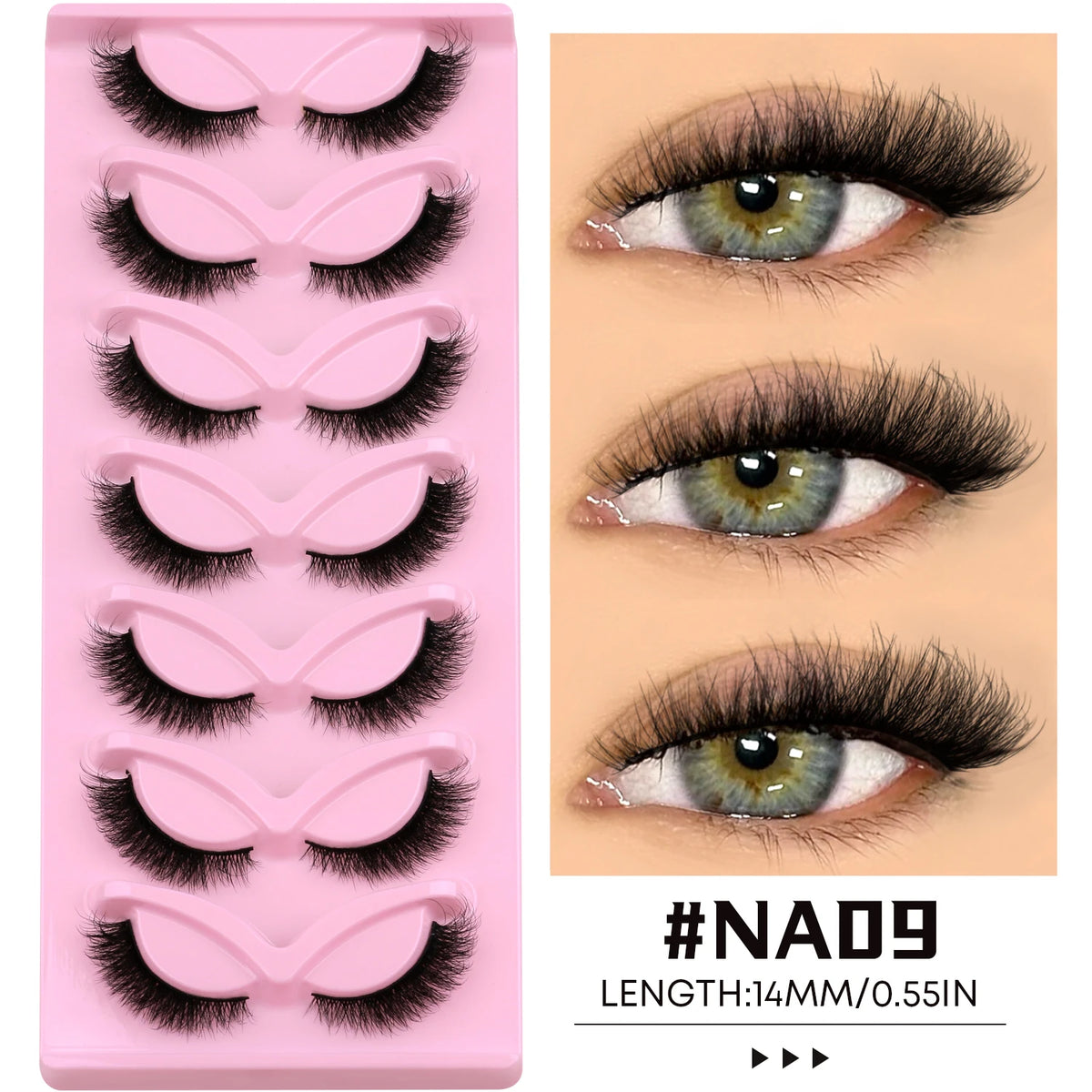 Veltrinay Cat Eye Lashes Natural Fake Lashes Winged End Eye Elongated Eyelashes Faux Mink Eyelashes False Lashes Makeup