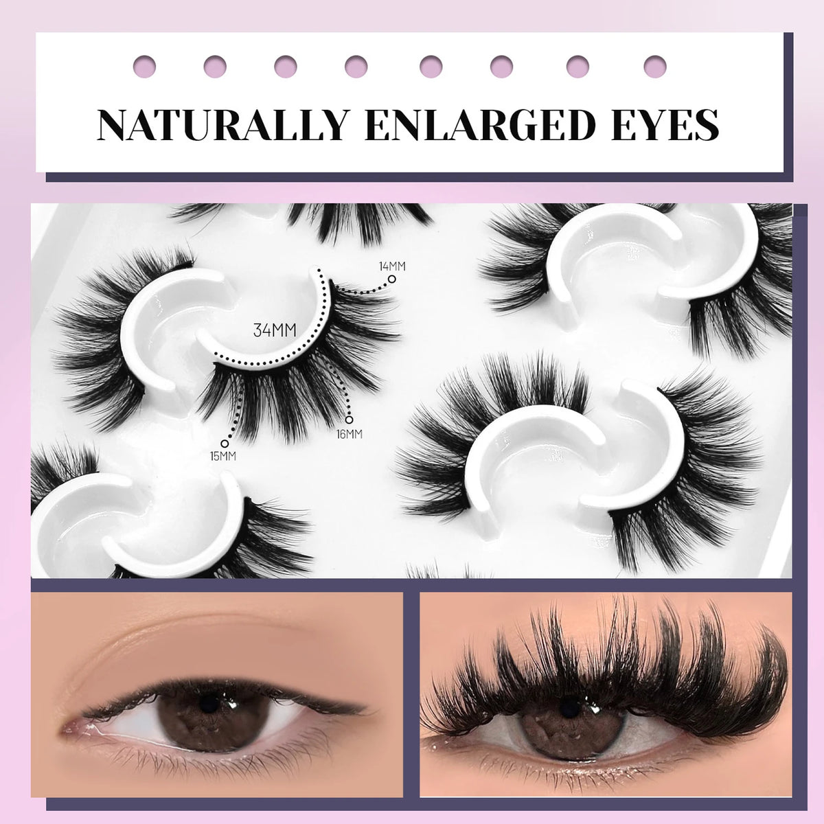 Veltrinay Fake Lashes 3D Mink Lashes Soft False Eyelashes Natural Thick Faux Mink Eyelashes Extention Makeup