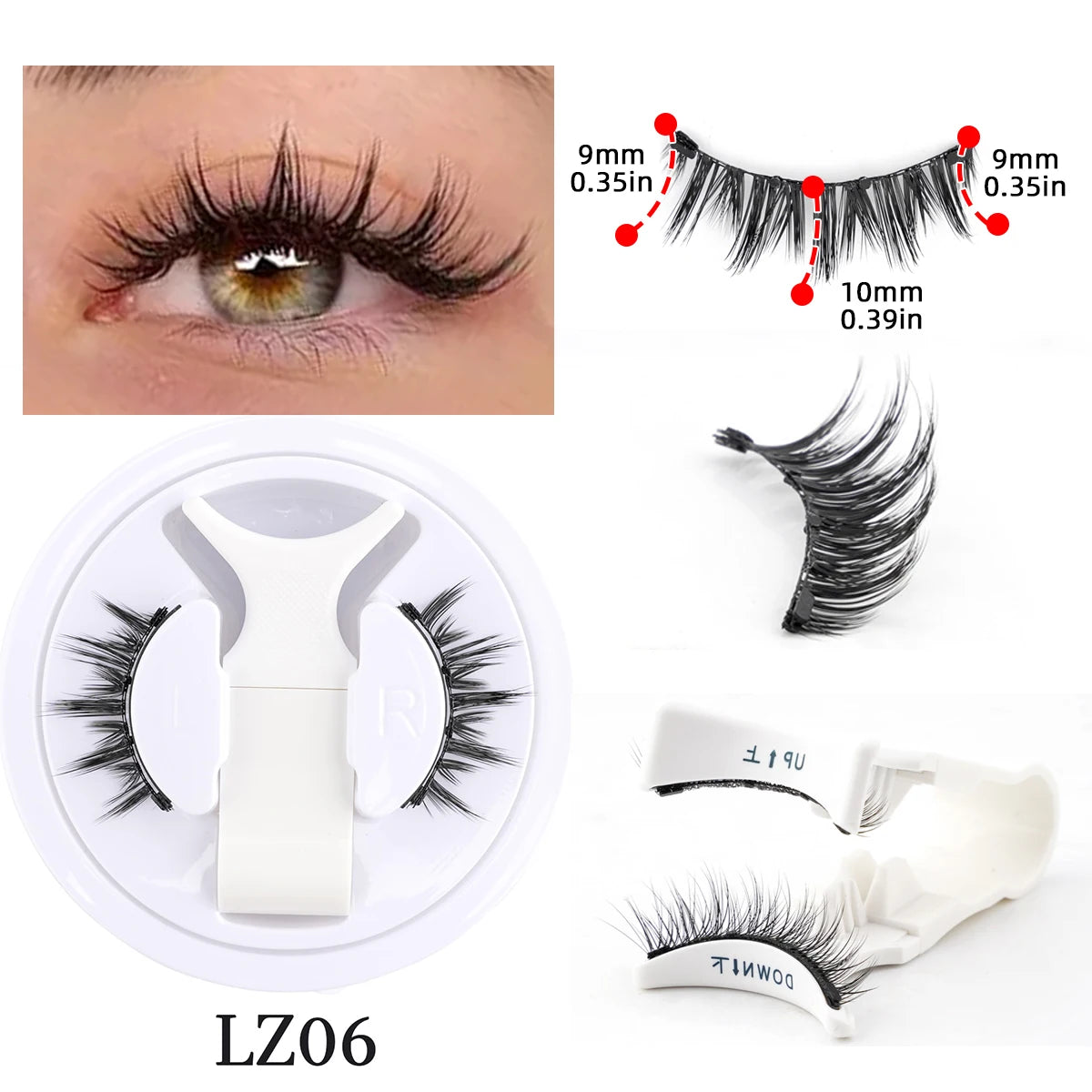 Magnetic Eyelashes No Glue Needed Reusable Natural Look 3D Faux Mink Lashes Easy Apply Magnetic Lashes Set for Eye Makeup Tool