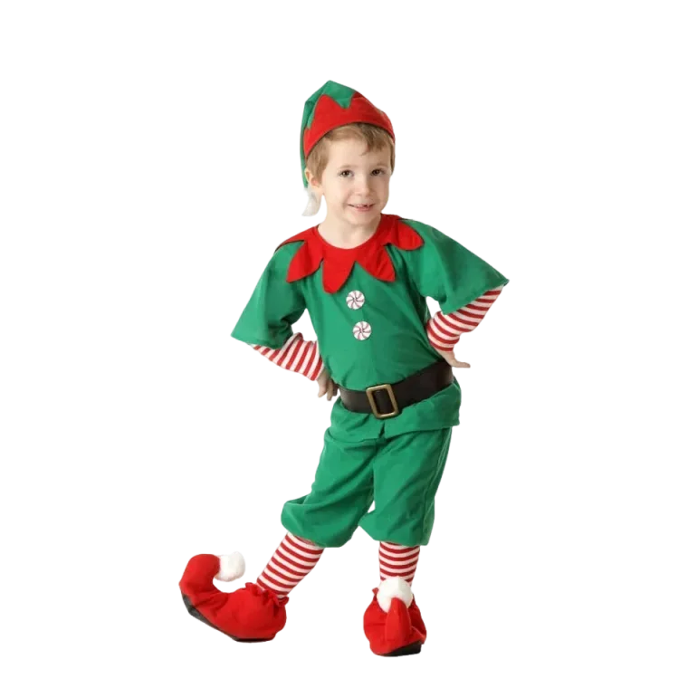 Boys Girls New Christmas Santa Claus Costume Green Elf Cosplay Family Carnival Party Halloween Fancy Dress Clothes Set