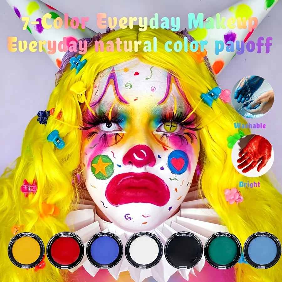 12-Color Creamy Oil Paint Set, Luminous & Sunlight Color Changing Body Paint. This Water-Based Cream Facial Paint Is a Must-Have