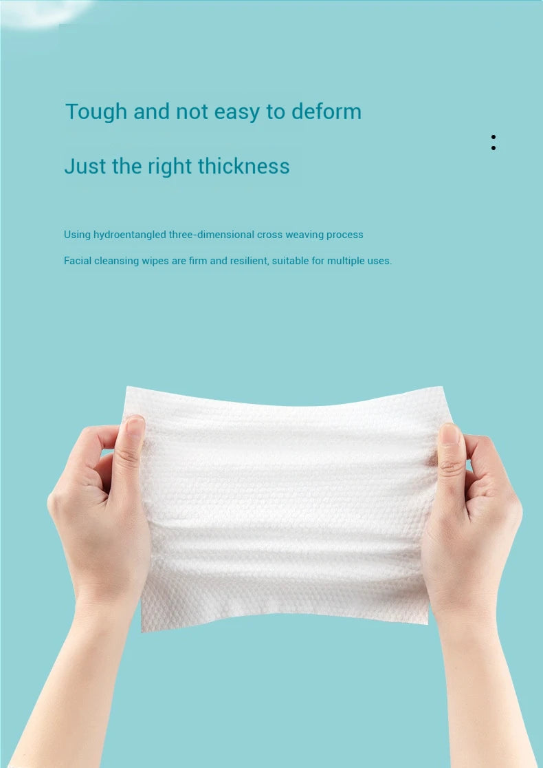 Soft Cotton Disposable Thick Face Towel - Dry Makeup Removing Cleanser Towelettes For Skin Care