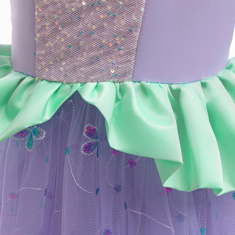 Summer Mermaid Prom Princess Dress for Girl Cosplay Halloween Christmas Costume Lace Wedding Birthday Perform Party Girl Dresses