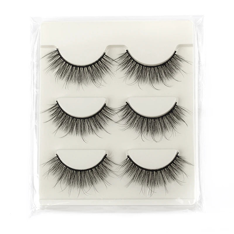 SHIDISHANGPIN False Lashes Extension 3/10 Pairs 3D Mink Eyelash Half Lashes Natural Cat Eye Eyelashes Makeup Faux Cils Fake Lash