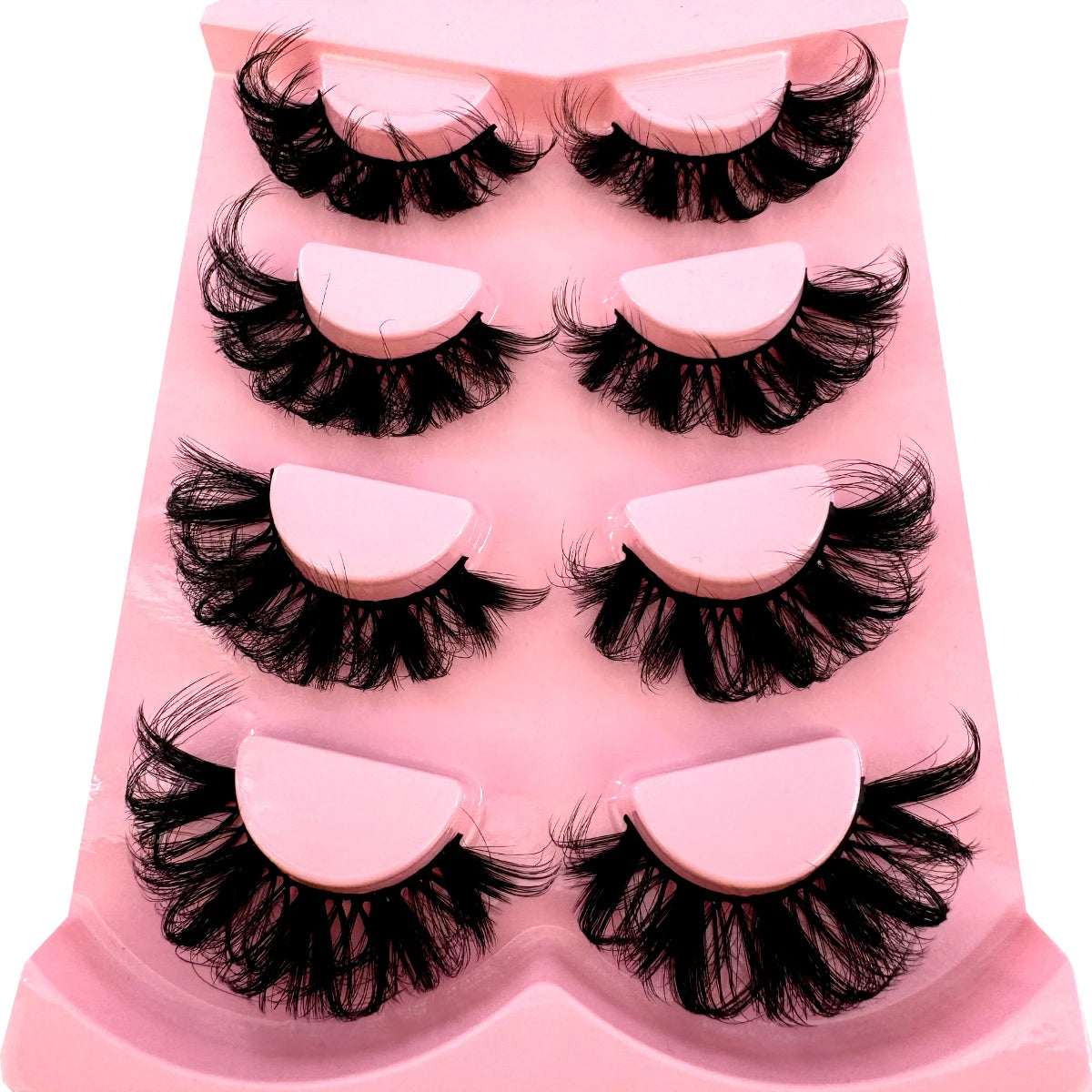 4 pairs of dramatic 3D fake mink eyelashes wholesale full eyelash makeup