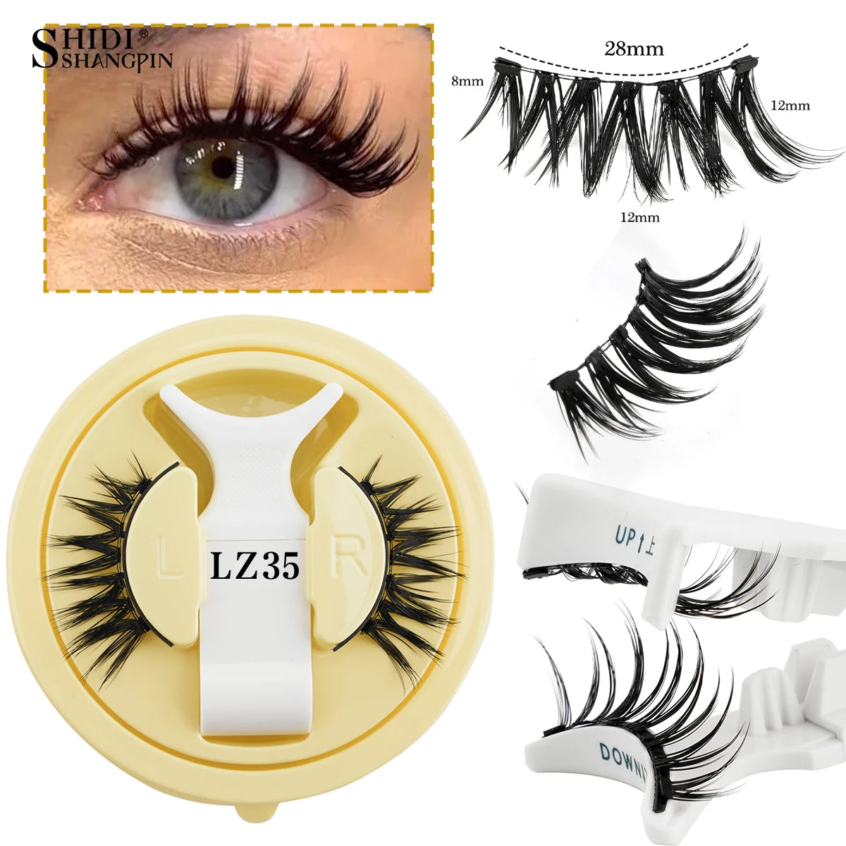 Magnetic Eyelashes No Glue Needed Reusable Natural Look 3D Faux Mink Lashes Easy Apply Magnetic Lashes Set for Eye Makeup Tool