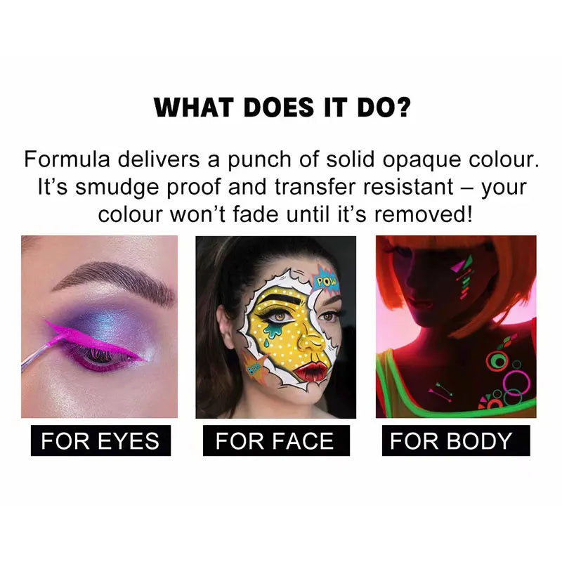 12/20 Colors Professional Face & Body Paint Palette ,Long Lasting, For Halloween SFX Special Effects & Cosplay Makeup