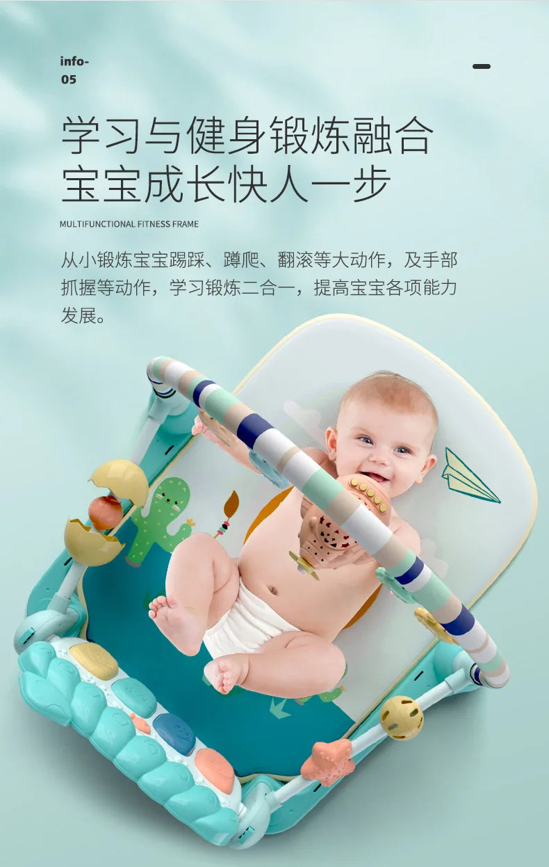 Baby Toys Musical Play Mats Piano Gym Newborn Toys Tummy Time Mat Baby Teether & Padded For Toddlers Early Learning Education