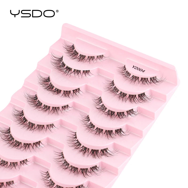 YSDO Half Eyelashes 3/10 Pairs Natural Full False Eyelashes 3D Lashes Cat Eye Fake Eyelashes Extension Faux Cils Makeup Tools