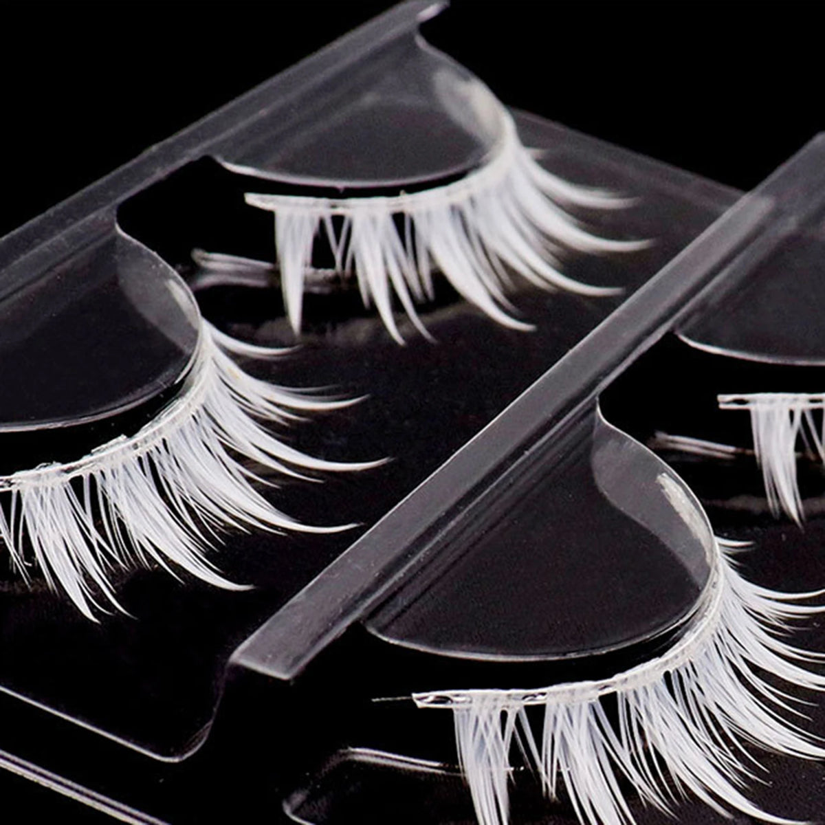 White False Eyelashes Cosplay Strip Lashes Dramatic Volume DIY Wispy Eyelashes for Anime Party Makeup Supplies Black/White