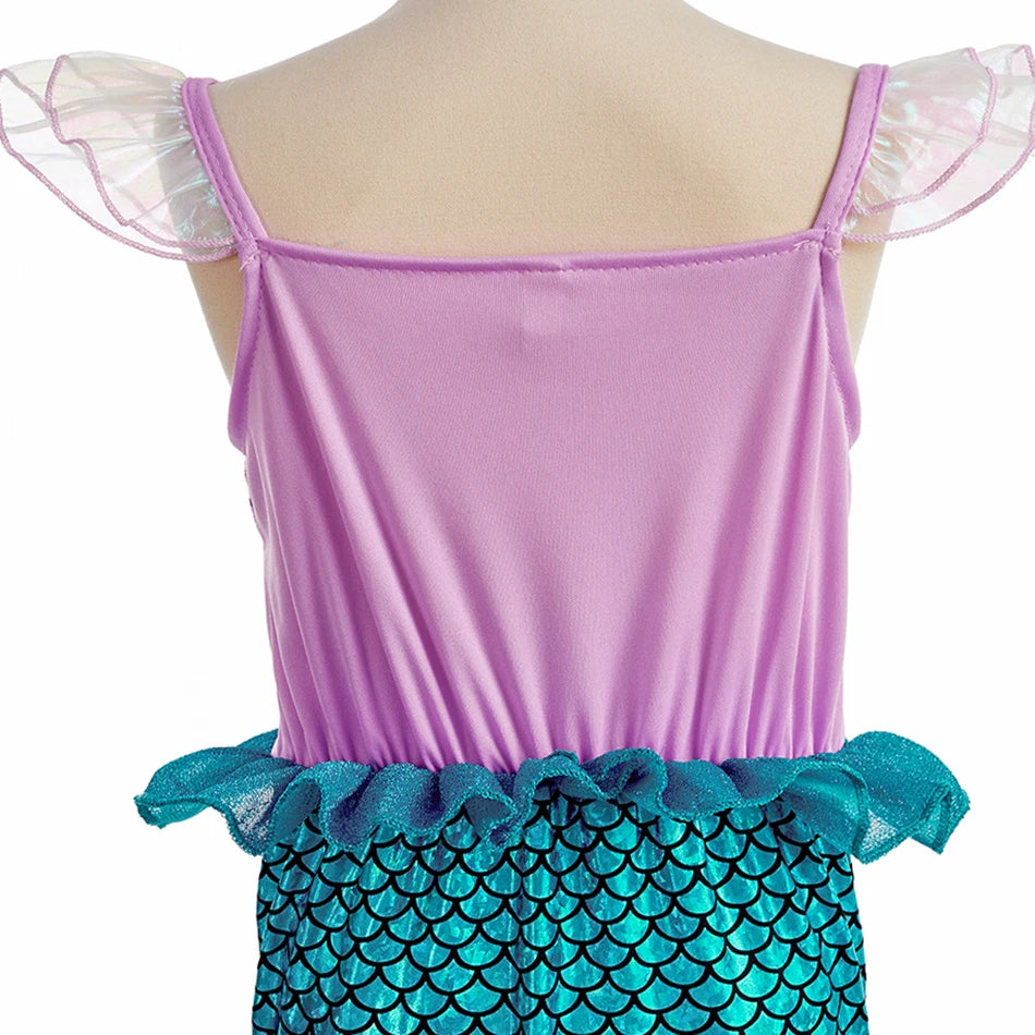 Kids Belle Costume Girl Halloween Princess Cosplay Party Dress Children Rapunzel Cinderella Anna Elsa Encanto Birthday Clothes