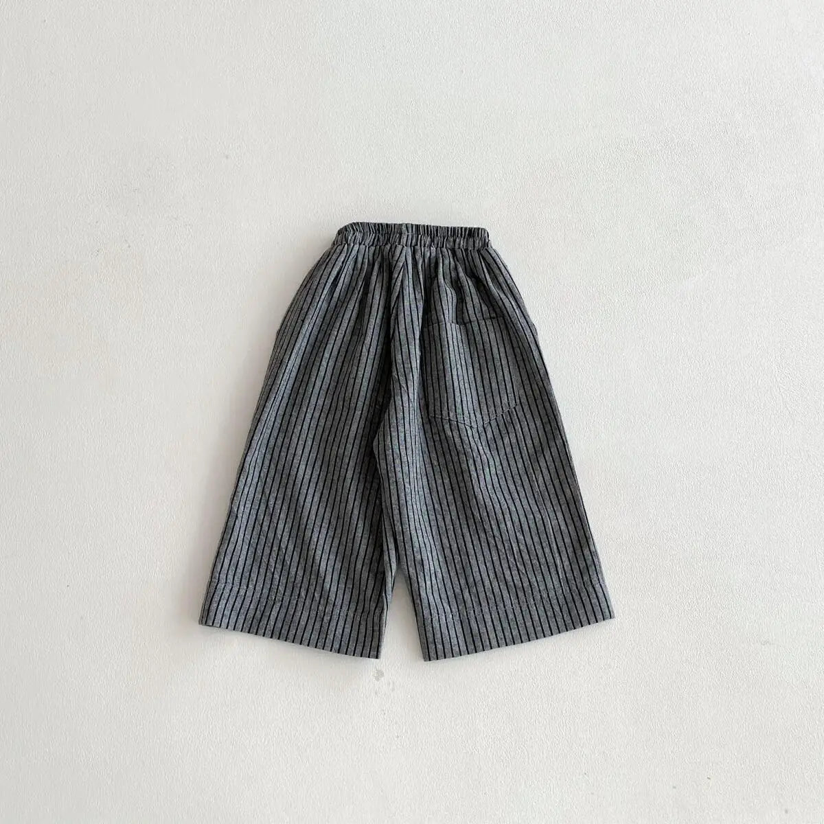 Boys Girls Linen Cotton Stripe Trousers For Children's Clothes Fall Spring Boy Loose Casual Harem Pants Kids Long Pants for 1-6T