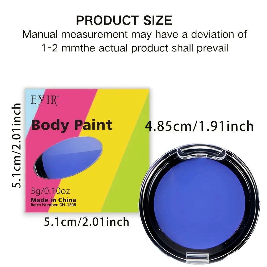 12-Color Creamy Oil Paint Set, Luminous & Sunlight Color Changing Body Paint. This Water-Based Cream Facial Paint Is a Must-Have