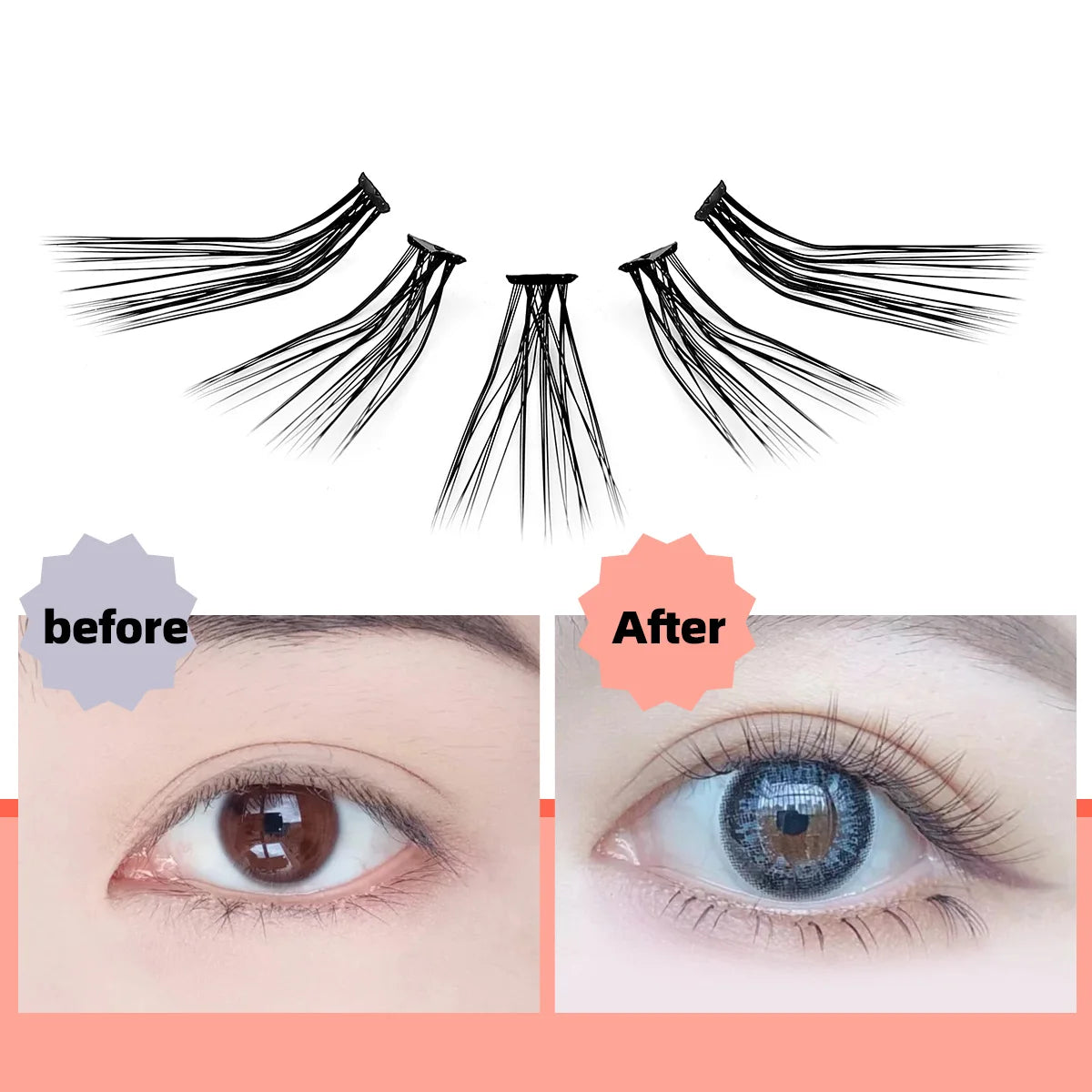 LINYAGSSE LN2350 L Curl Super Cluster Eyelash Extension Natural Mink Eyelash Individual Lashes Makeup Tools Cilias Volume