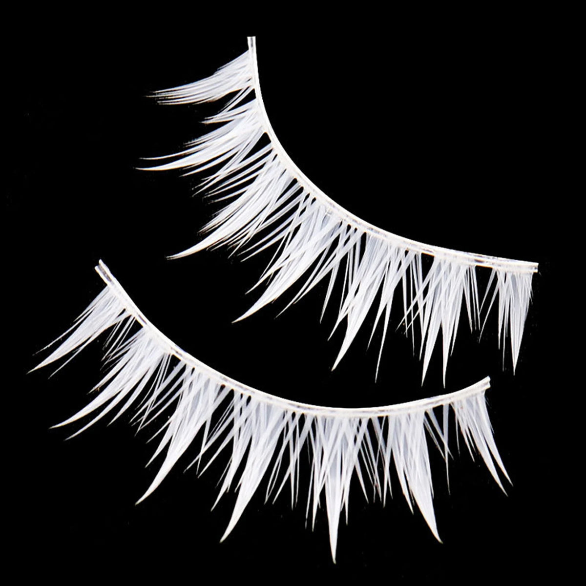 White False Eyelashes Cosplay Strip Lashes Dramatic Volume DIY Wispy Eyelashes for Anime Party Makeup Supplies Black/White