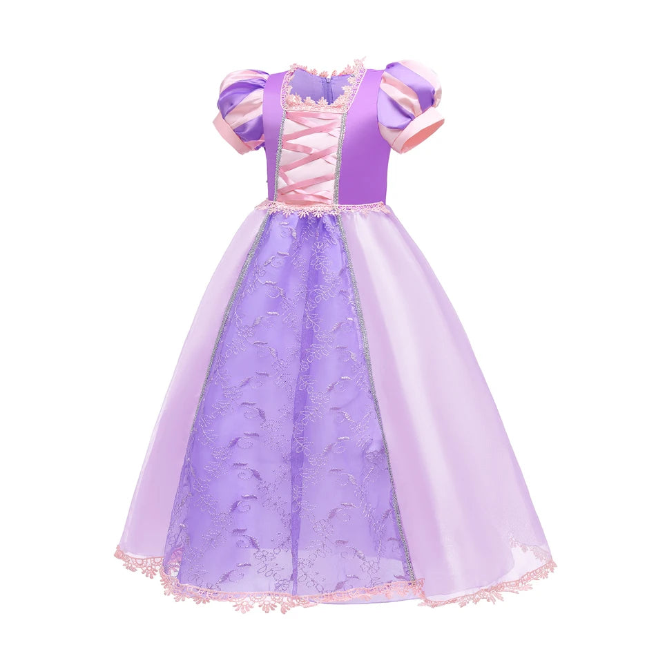 Girl Rapunzel Dress for Kid Princess Girl Tangled Cosplay Carnival Halloween Vestido Birthday Party Ball Gowns Evening Costume