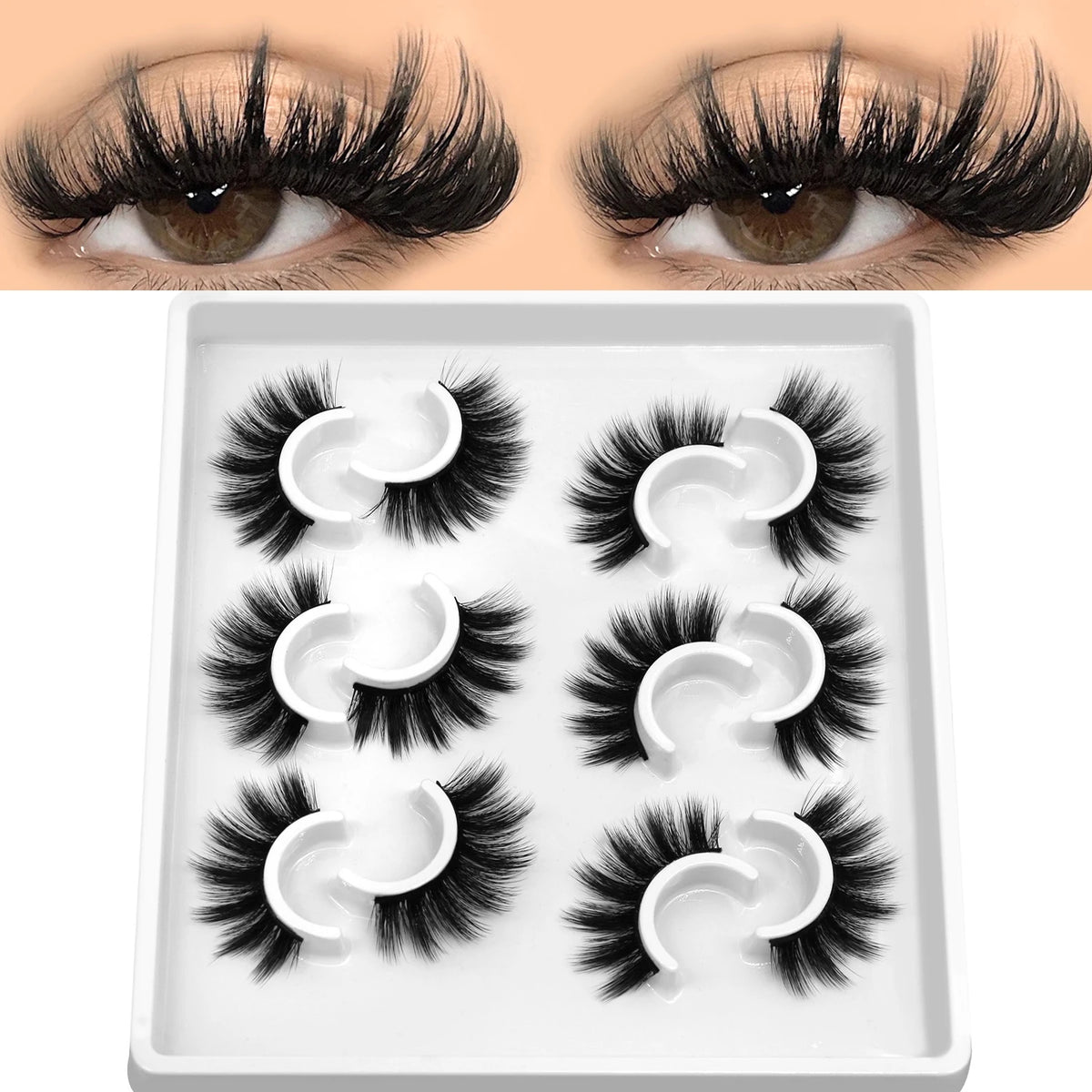 Veltrinay Fake Lashes 3D Mink Lashes Soft False Eyelashes Natural Thick Faux Mink Eyelashes Extention Makeup