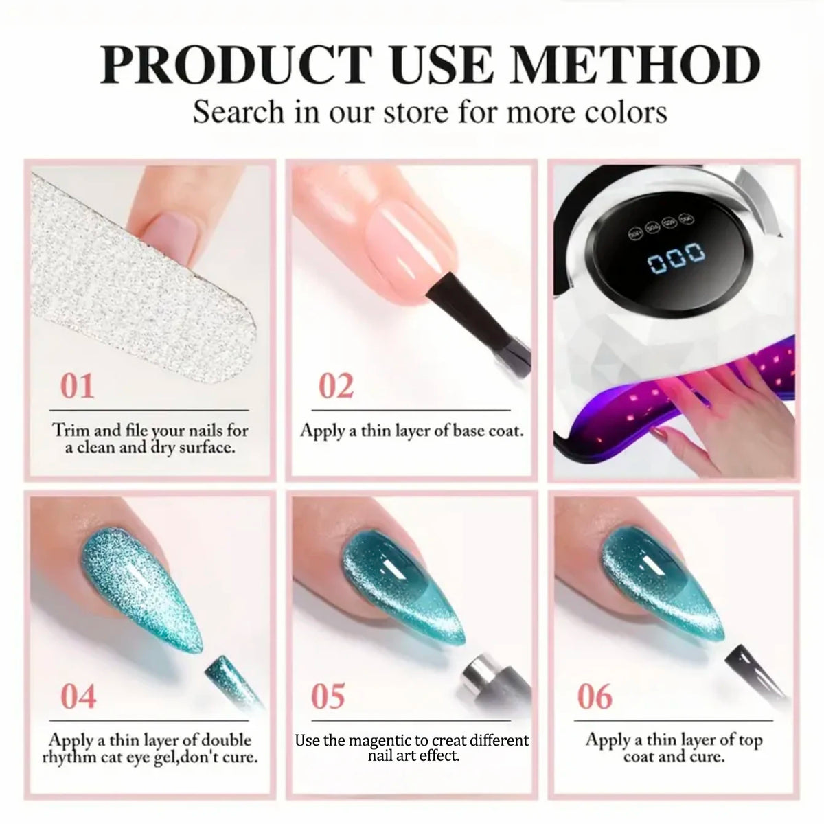 WS 10ml 6-Color Silver Water Light Cat Magnetic Gel Nail Polish Nail Supplies Vernis Semi Permanent Gel for Fall Winter Nails