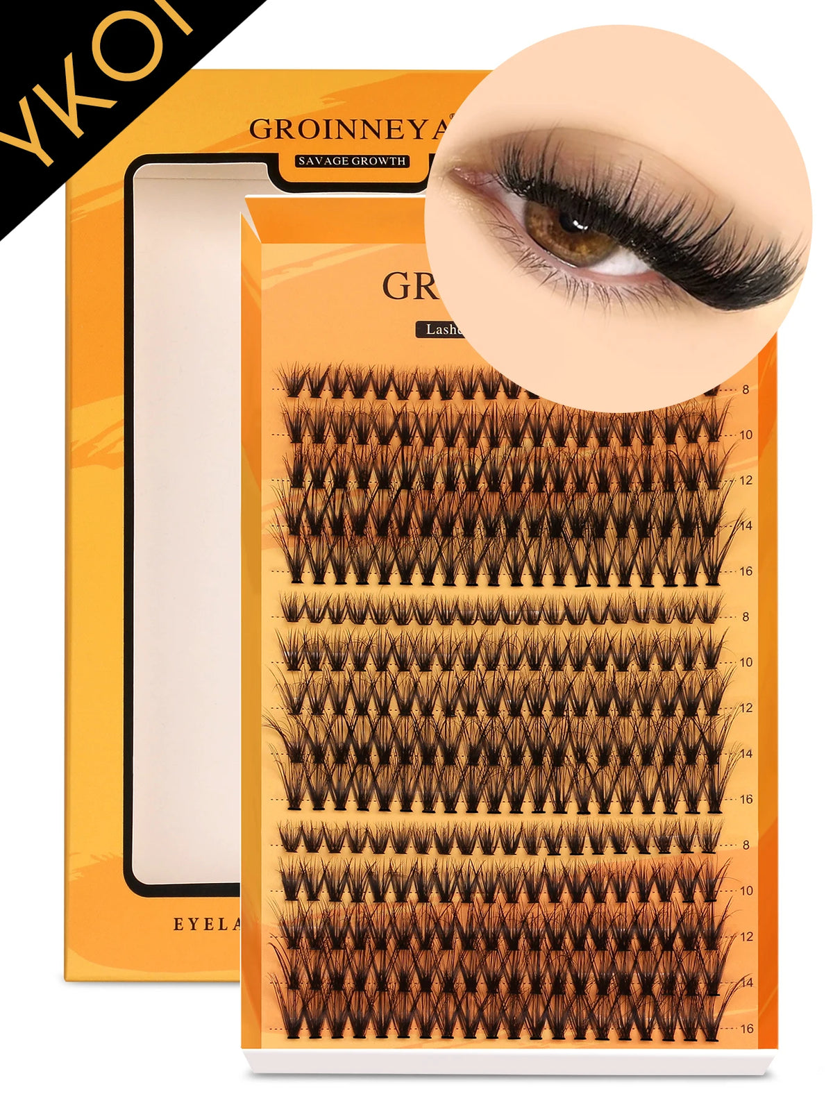 GROINNEYA DIY Eyelashes Cluster Lashes Lash Extension Natural Soft 100% Handmade Mink Lashes Reusable Makeup