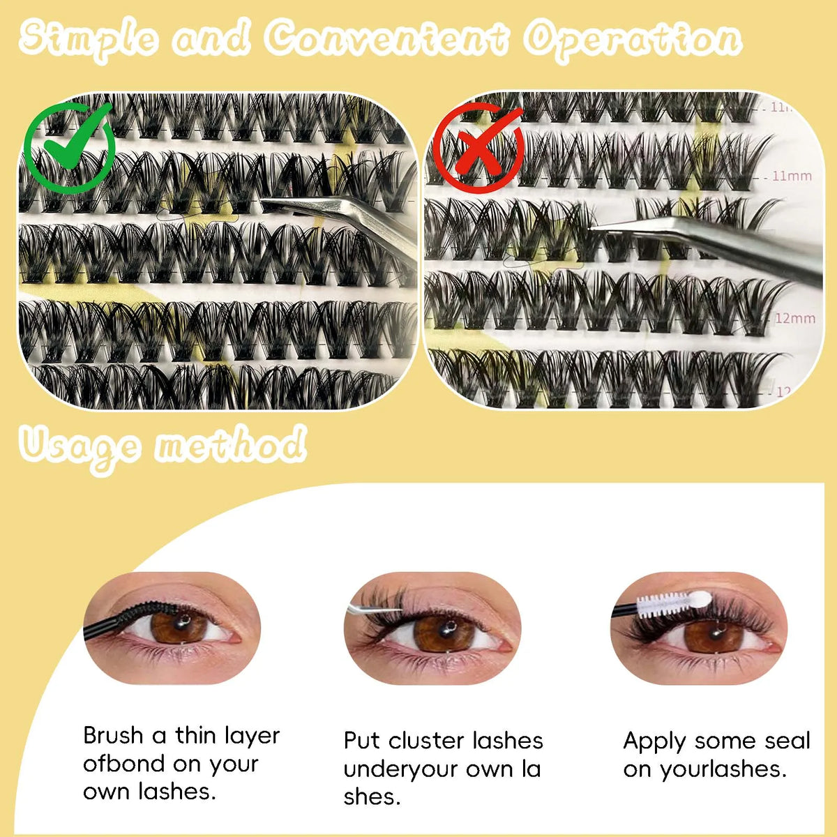20 rows, 400 clusters of 3D false eyelashes, natural eyelash extension, makeup, thick eyelashes, 30/40/60/80D eyelash book