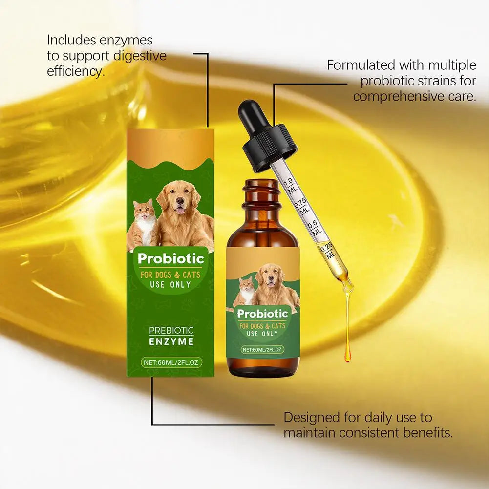 Pet Nutrition Supplement Probiotic Drops Containing Enzymes Used For Dog Cat Digestion And Boosts Immune Daily Health Supplement