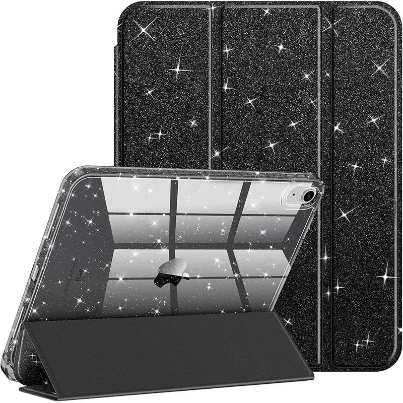 For iPad 11th 12th A19 Case 10th Gen With Pencil Holder Funda iPad Air 11 13 M4 pro 11 12.9 4 5 10.9 10.2 Smart Glittering Cover