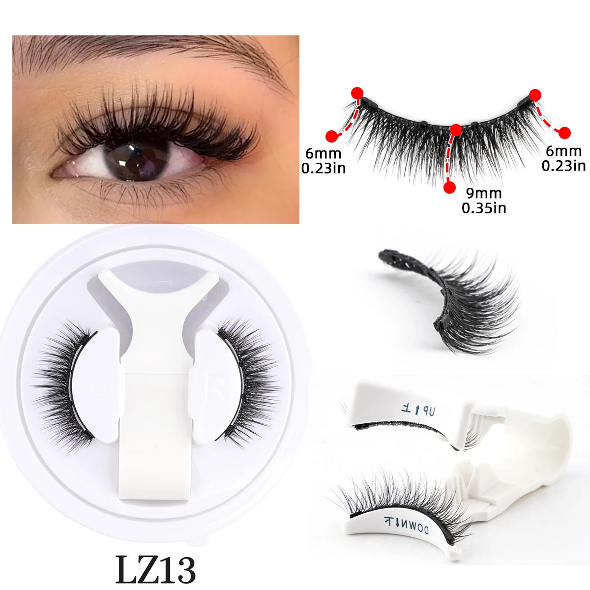 Magnetic Eyelashes No Glue Needed Reusable Natural Look 3D Faux Mink Lashes Easy Apply Magnetic Lashes Set for Eye Makeup Tool