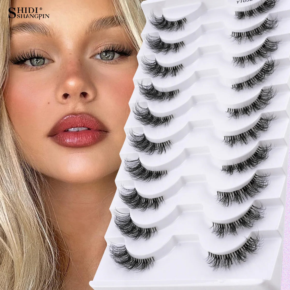 SHIDISHANGPIN False Lashes Extension 3/10 Pairs 3D Mink Eyelash Half Lashes Natural Cat Eye Eyelashes Makeup Faux Cils Fake Lash